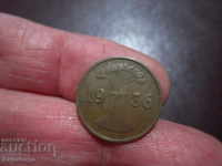 1936 1 pfennig Germany letter - F -