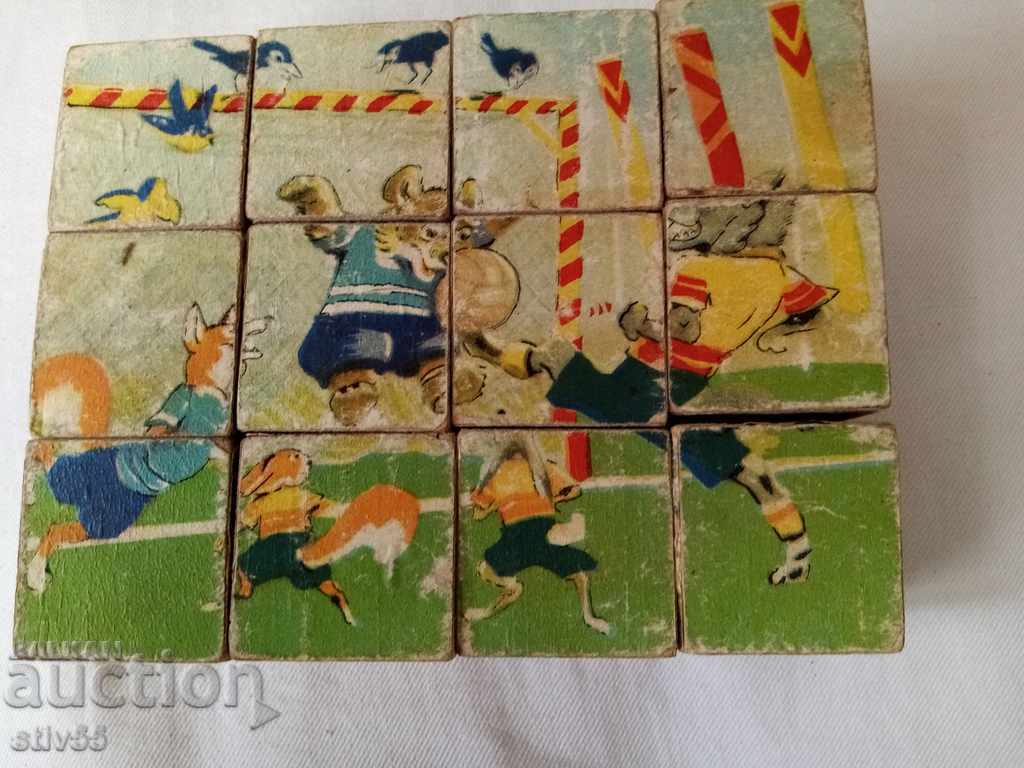 old children's game - wooden cubes with price 35.00 BGN | € 17.90