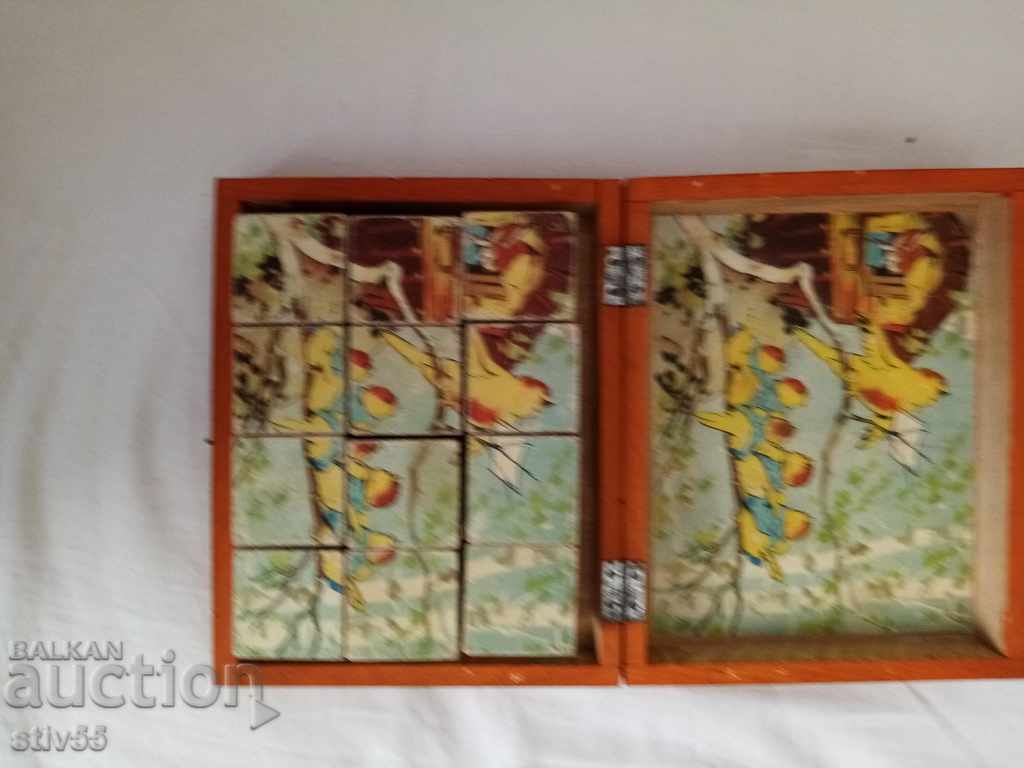 Auction  old children's game - wooden cubes