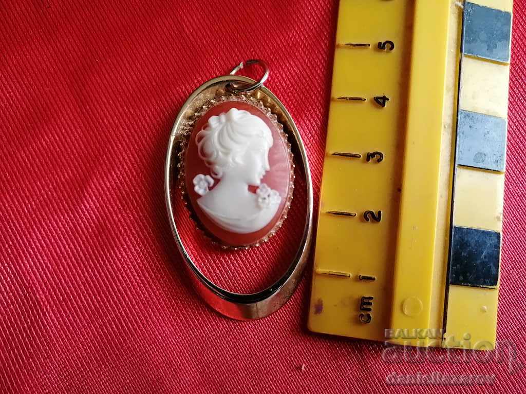 Old GOLDEN PENDANT Pendant Cameo - 5