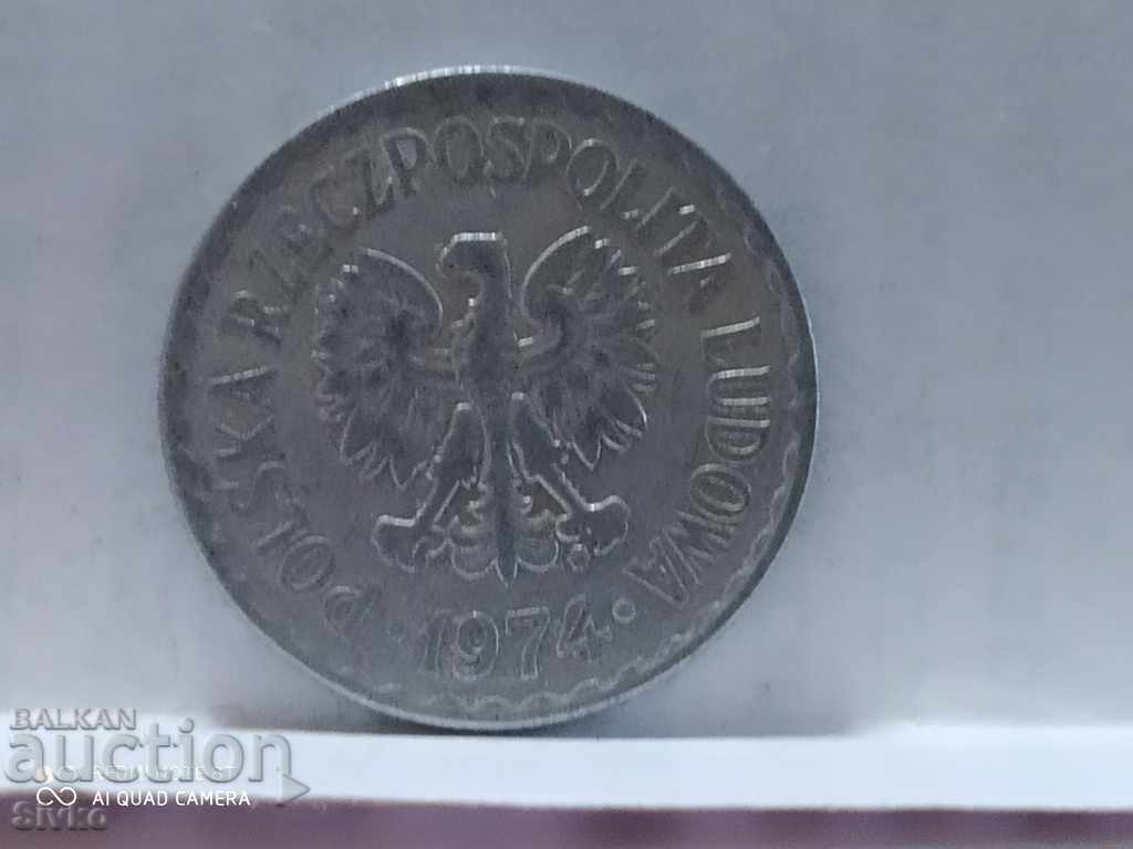 Coin Poland 1 zloty 1974 with price 0.49 BGN | € 0.25 Coin Poland 1 zloty 1974 with price 0.49 BGN | € 0.25