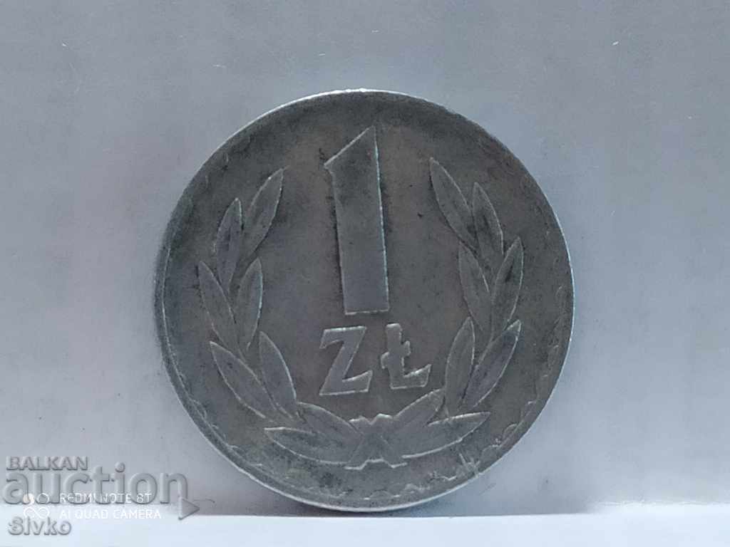 Moneda Polonia 1 zlot 1975