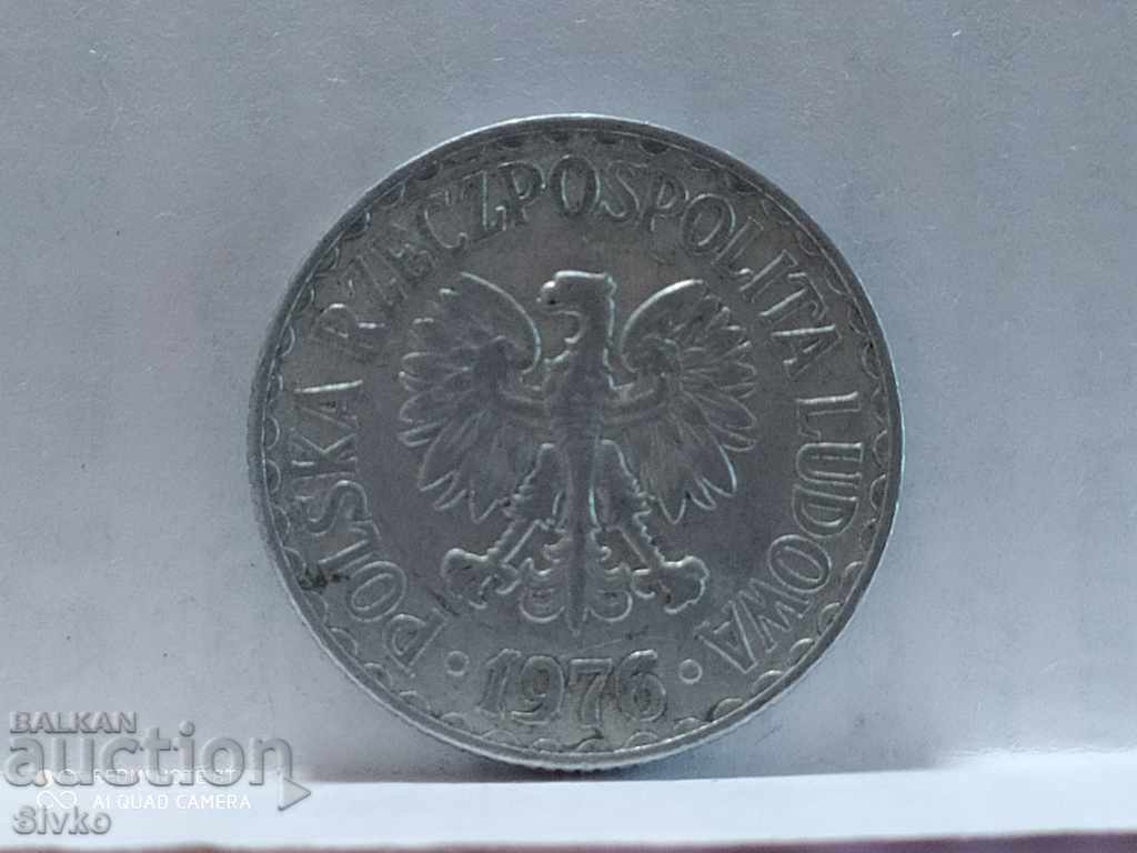 Coin Poland 1 zloty 1976 with price 0.49 BGN | € 0.25 Coin Poland 1 zloty 1976 with price 0.49 BGN | € 0.25