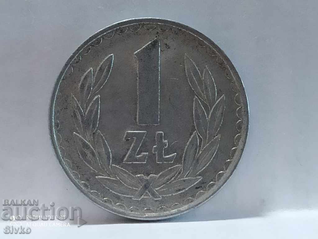 Moneda Polonia 1 zlot 1983