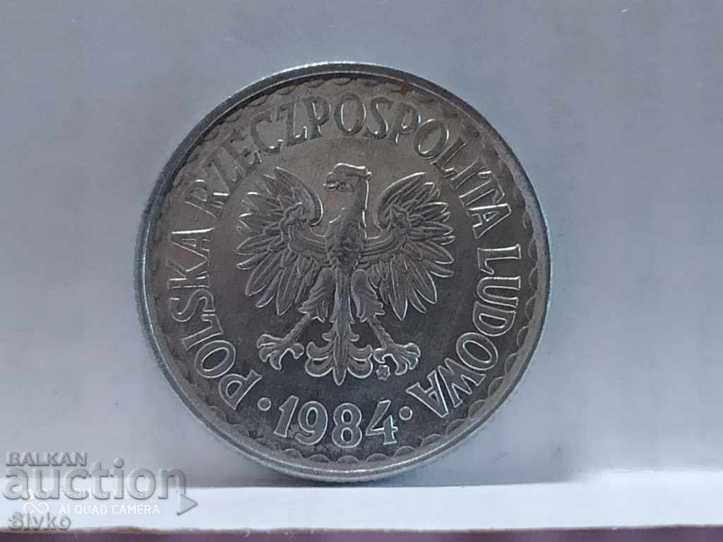 Coin Poland 1 zloty 1984 - 3 with price 0.49 BGN | € 0.25 Coin Poland 1 zloty 1984 - 3 with price 0.49 BGN | € 0.25