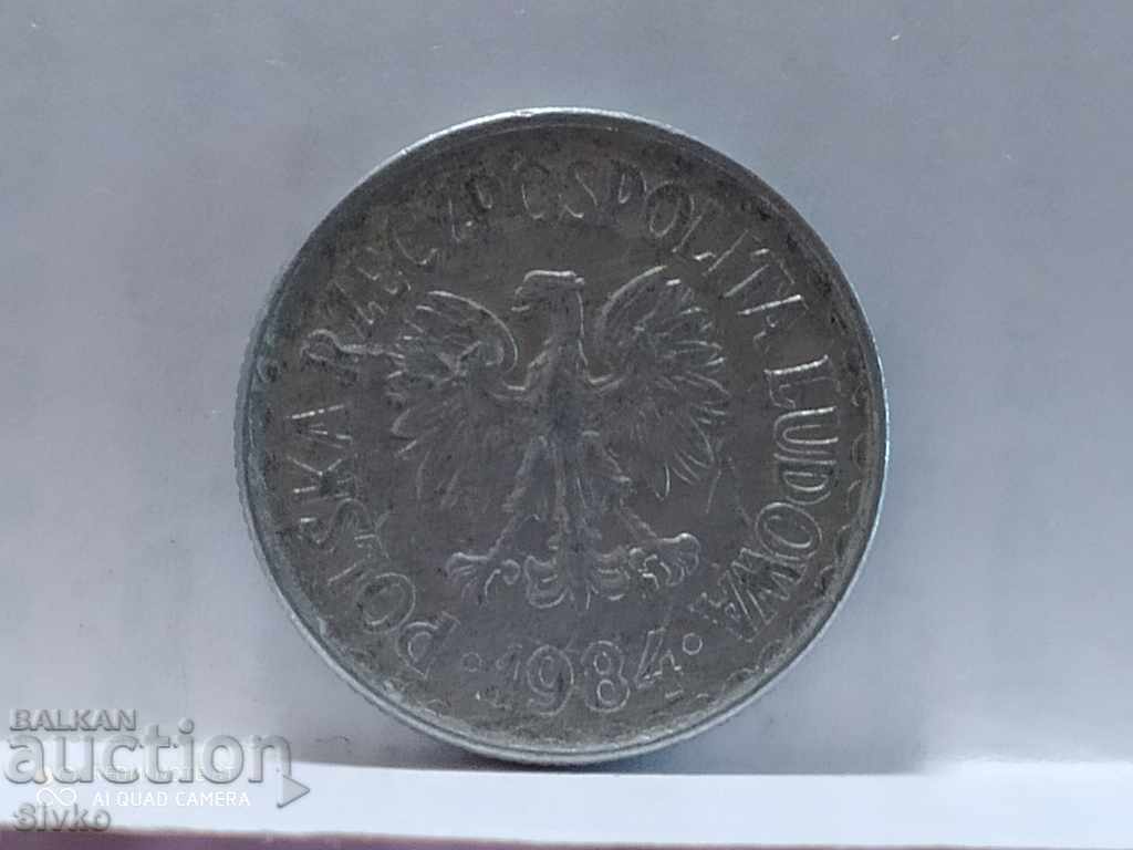 Coin Poland 1 zloty 1984 - 4 with price 0.49 BGN | € 0.25 Coin Poland 1 zloty 1984 - 4 with price 0.49 BGN | € 0.25