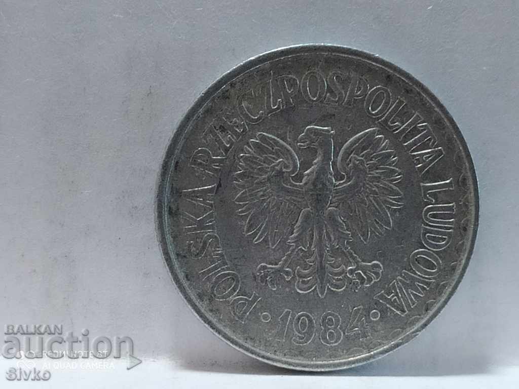 Coin Poland 1 zloty 1984 - 5 with price 0.49 BGN | € 0.25 Coin Poland 1 zloty 1984 - 5 with price 0.49 BGN | € 0.25