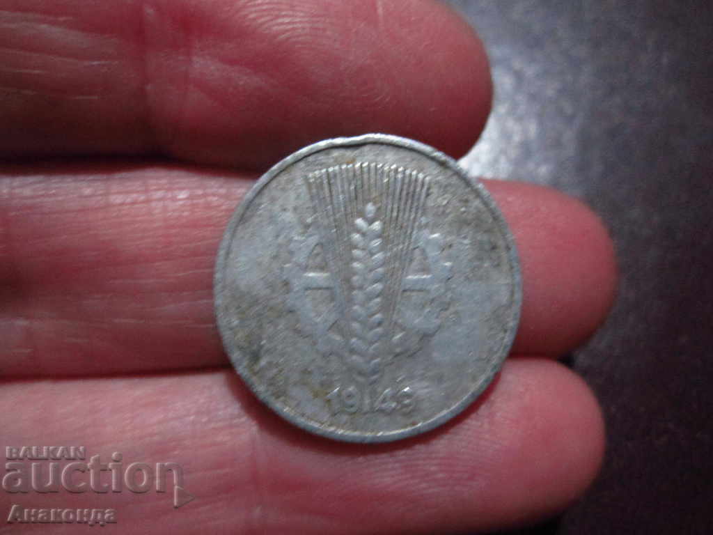 1949 GERMANIA 10 pfennigs - ALUMINIU - litera - A