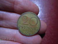 SOC GDR Germany 20 pfennigs 1969