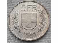 5 franci 1967. Elveția. # 2
