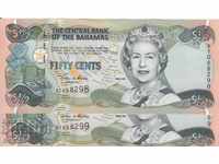 50 de cenți 2001, Bahamas (2 bancnote cu numere de serie)