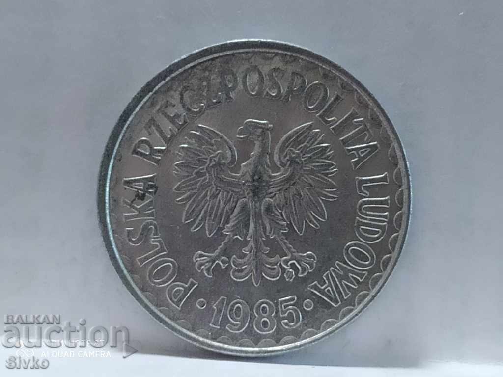 Coin Poland 1 zloty 1985 - 3 with price 0.49 BGN | € 0.25 Coin Poland 1 zloty 1985 - 3 with price 0.49 BGN | € 0.25