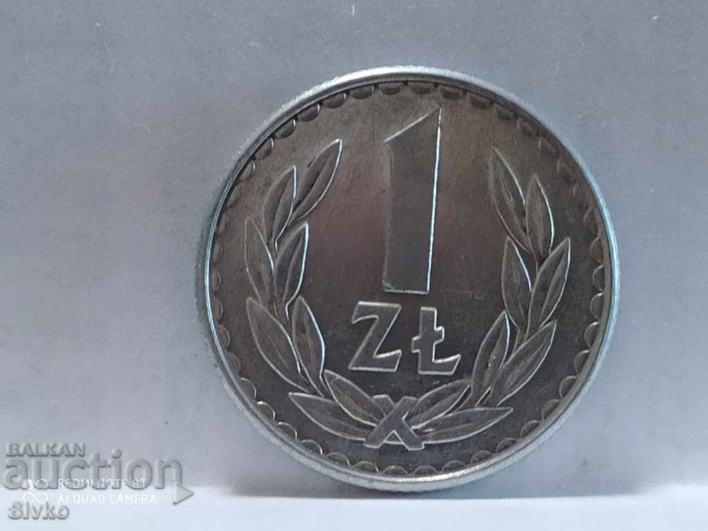 Монета Полша 1 злота 1986 - 1