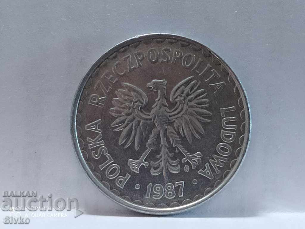 Coin Poland 1 zloty 1987 with price 0.49 BGN | € 0.25 Coin Poland 1 zloty 1987 with price 0.49 BGN | € 0.25