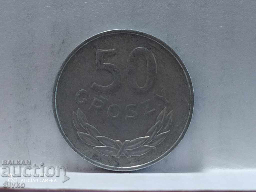 Monedă Polonia 50 groseni 1977