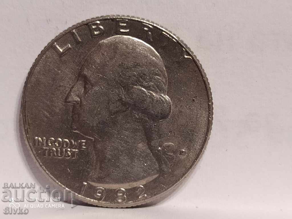 US quarter quarter 1982 coin with price 1.99 BGN | € 1.02 US quarter quarter 1982 coin with price 1.99 BGN | € 1.02