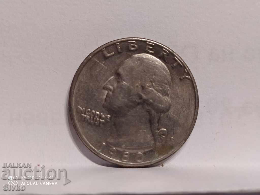 Auction Coin US quarter dollar 1980 Auction Coin US quarter dollar 1980