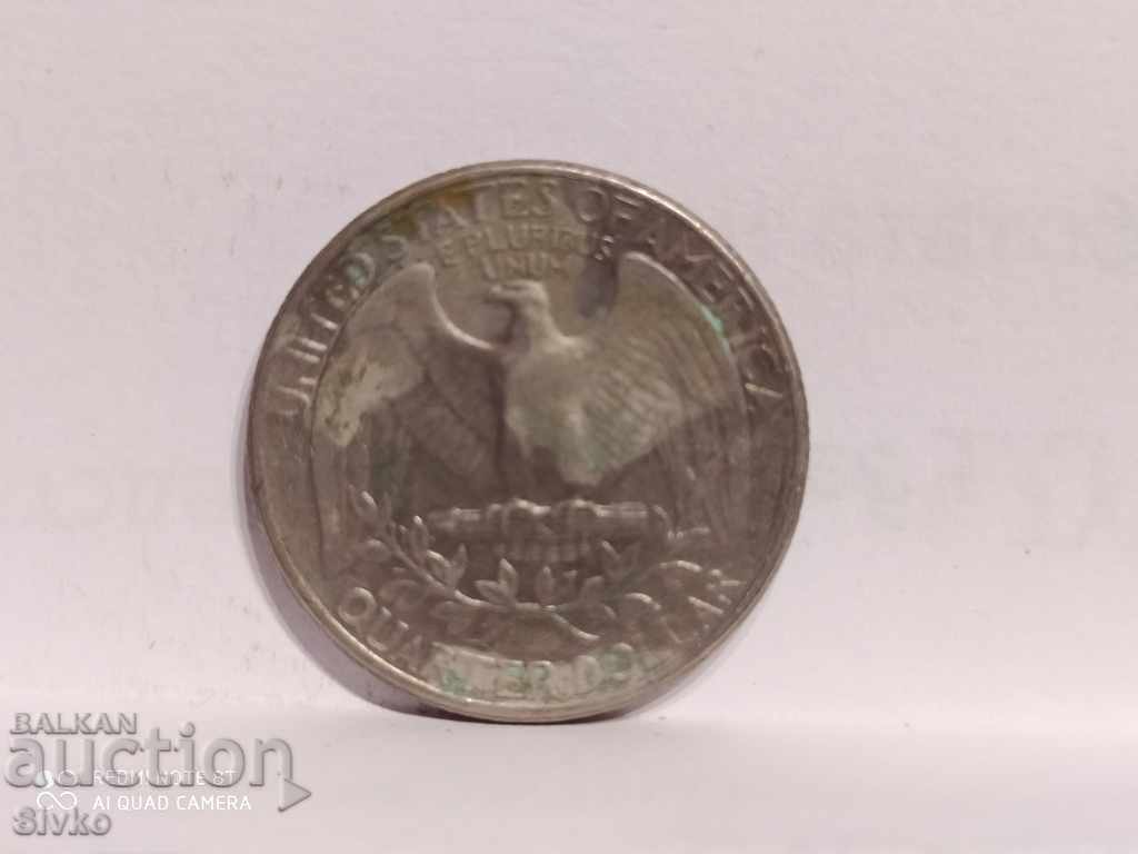 Монета САЩ четвърт долар 1980
