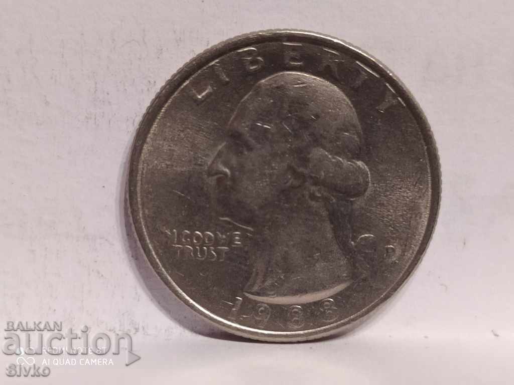 Auction US Quarter Dollar Coin 1988 Auction US Quarter Dollar Coin 1988