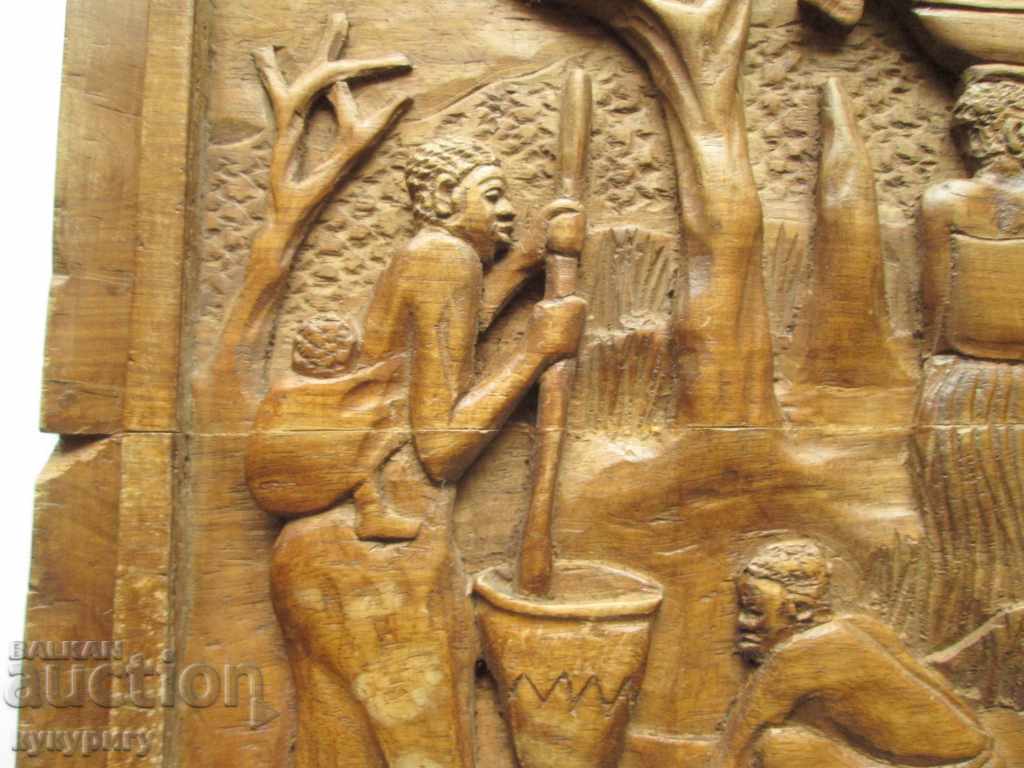 Licitație Vechi picturi africane din lemn sculptate în lemn