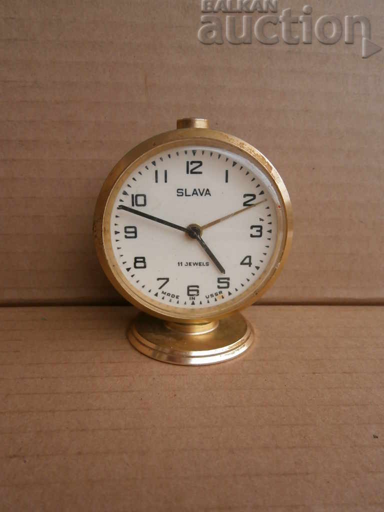 Ceas de birou GLORY mini ceas cu alarmă URSS retro vintage