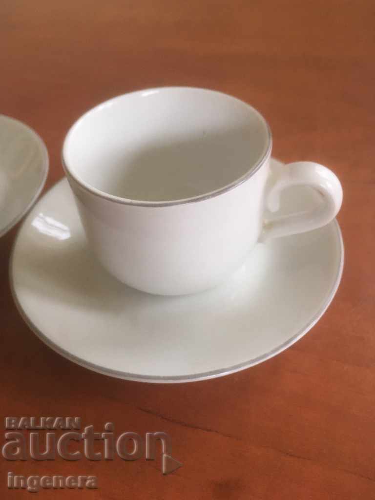 PORCELAIN CUP BOWL PLATE BULGARIA FOR TWO - 5 PORCELAIN CUP BOWL PLATE BULGARIA FOR TWO - 5