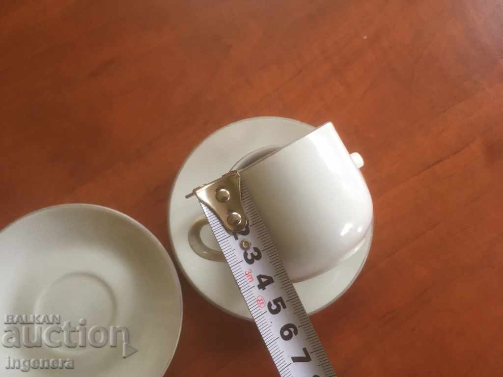 PORCELAIN CUP BOWL PLATE BULGARIA FOR TWO - 6 PORCELAIN CUP BOWL PLATE BULGARIA FOR TWO - 6