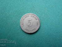 Germania Reich 5 Pfennig 1901 A Rare