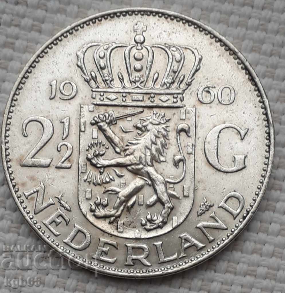 2 and 1/2 guilder 1960 Netherlands. # 1