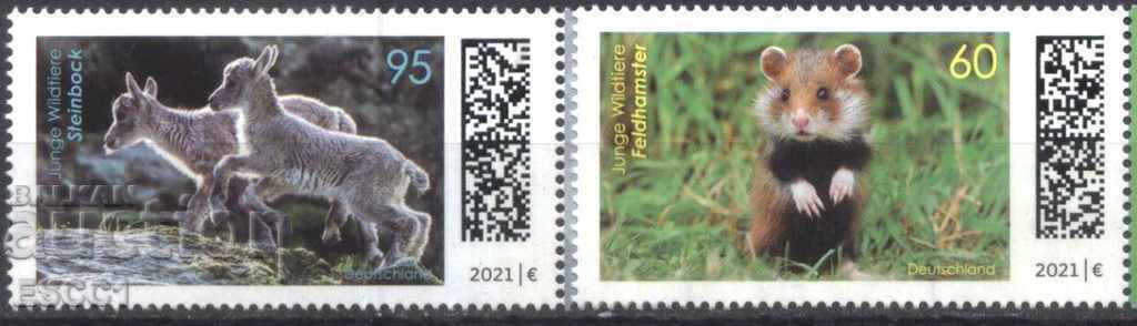 Чисти марки Фауна Козирог Хамстер 2021  от Германия