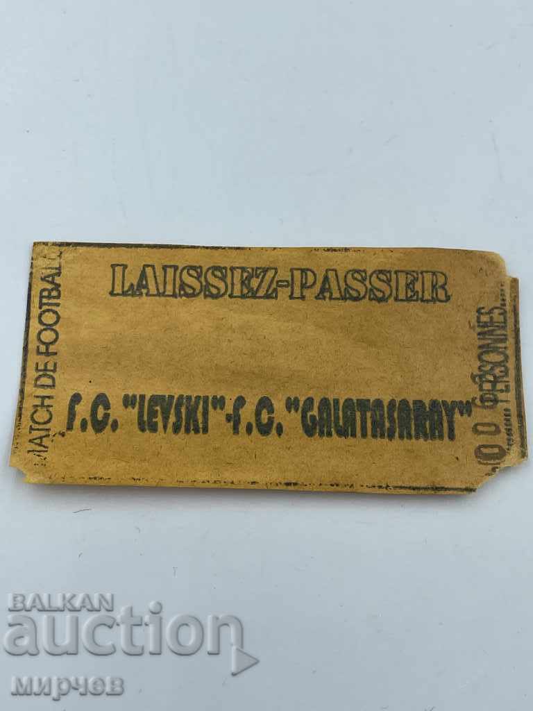 Εισιτήριο ποδοσφαίρου Levski 1926 Λέφσκι - Γαλατασαράι