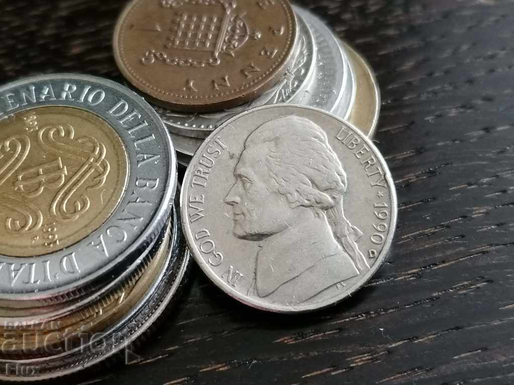 Coin - US - 5 cents 1990 with price 1.60 BGN | € 0.82 Coin - US - 5 cents 1990 with price 1.60 BGN | € 0.82