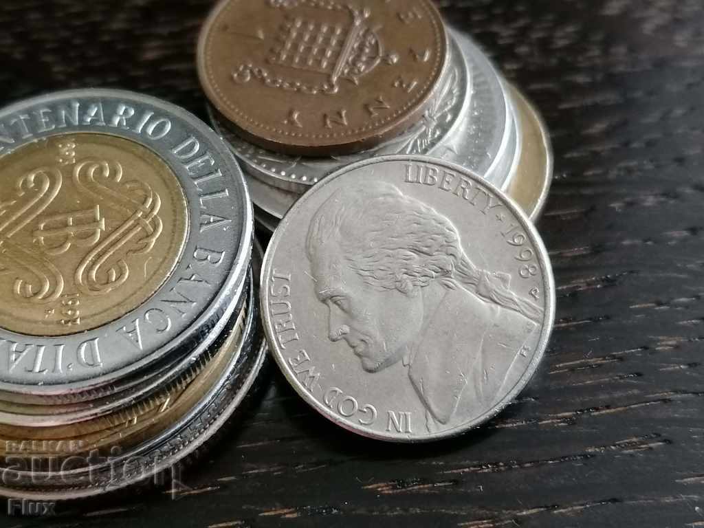 Νόμισμα - ΗΠΑ - 5 σεντ 1998 με τιμή 1.55 BGN | € 0.79 Νόμισμα - ΗΠΑ - 5 σεντ 1998 με τιμή 1.55 BGN | € 0.79