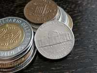 Монета - САЩ - 5 цента | 1998г.