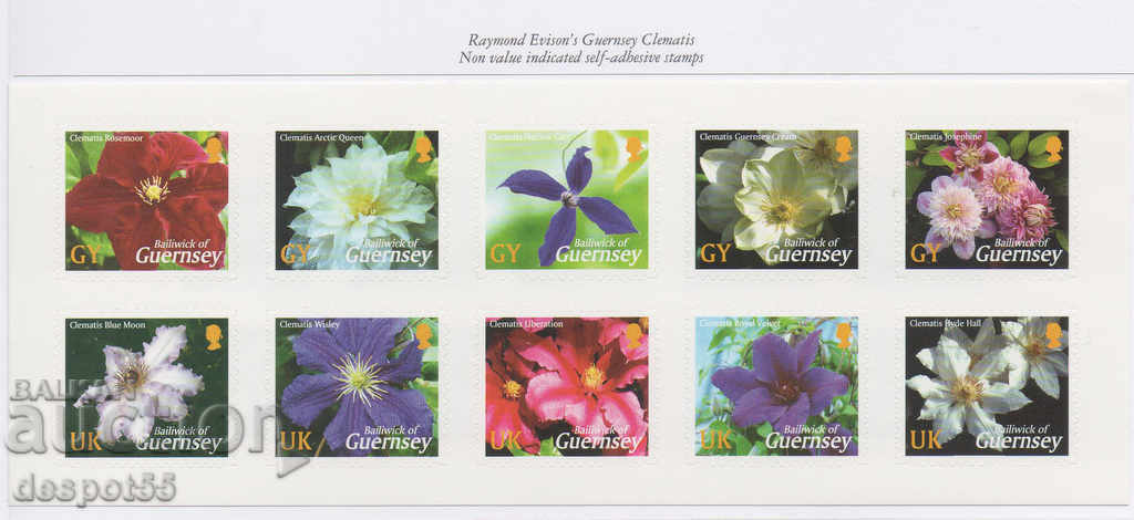 2004. Guernsey. Clematis - Self-adhesive brands.
