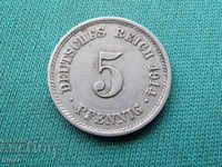 Germany Reich 5 Pfennig 1914 E Rare