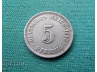 Germany Reich 5 Pfennig 1915 D Rare
