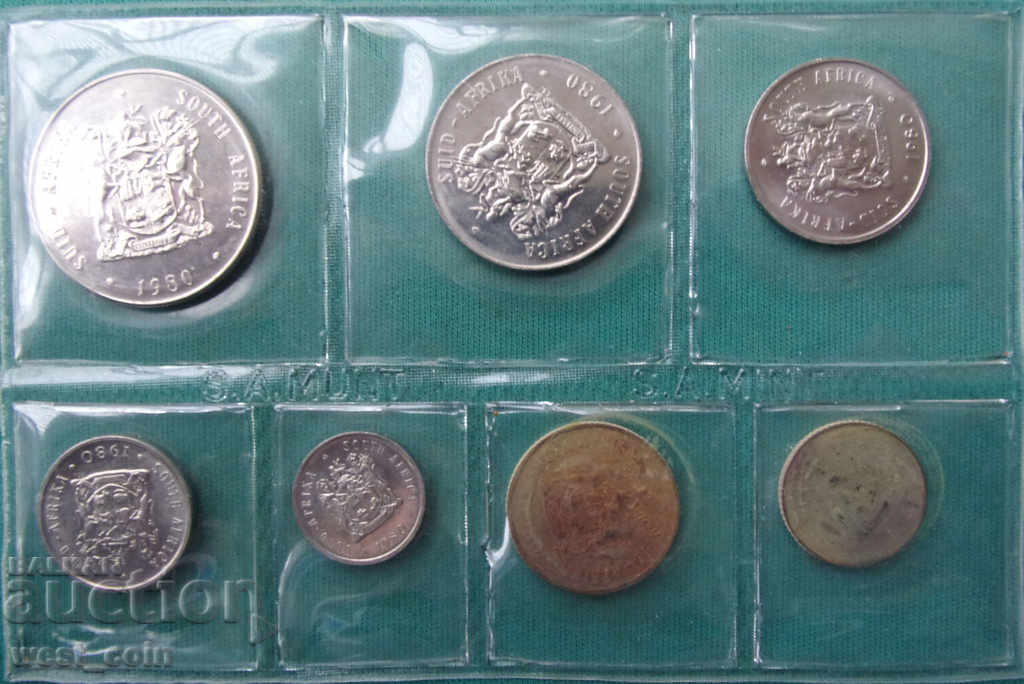 Доставка на ЮАР  Минт Сет Монети 1980  UNC