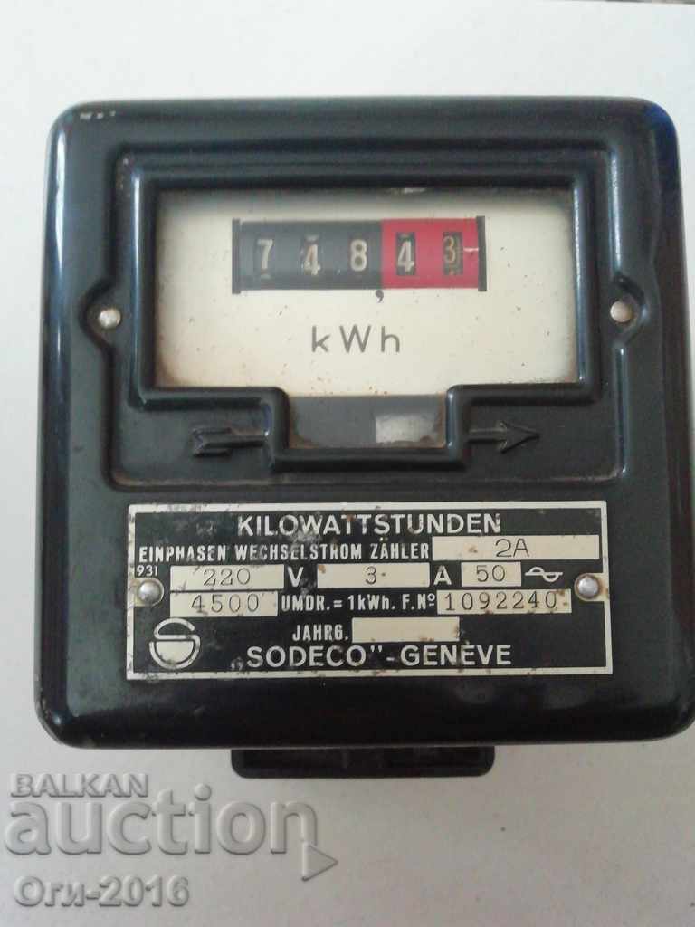 Колекционерски стар ЕЛЕКТРОМЕР,, SODRCO - GENEVE с цена 60.00 лв. | € 30.68