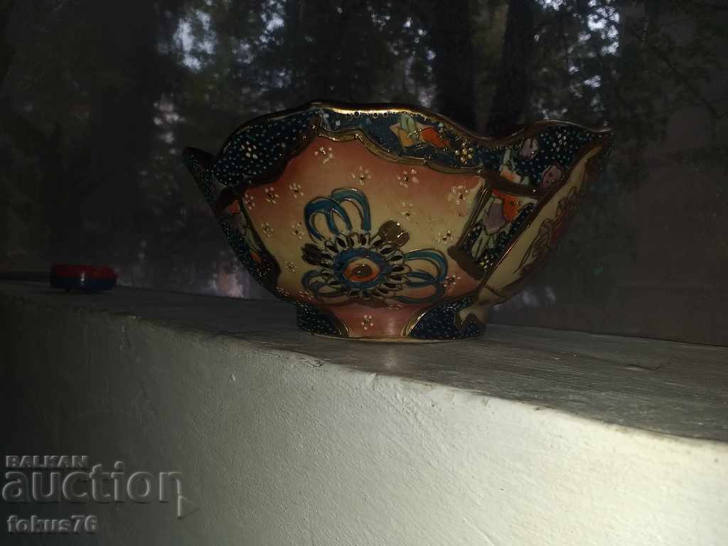 Auction  Old porcelain satsuma plate - satsuma bowl