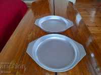 Old aluminum plate, plates, bowls