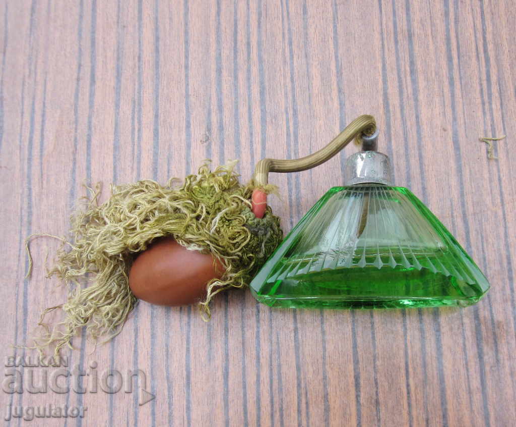 antique perfume bottle bohemia crystal glass with pump with price 40.00 BGN | € 20.45