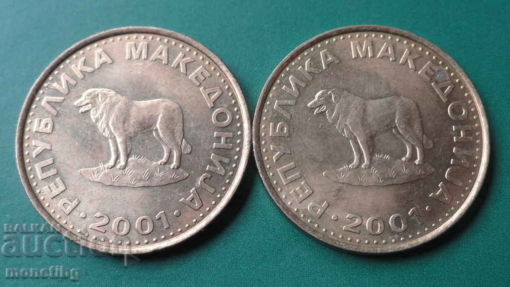 Macedonia 2001 - 1 dinar (2 pieces)