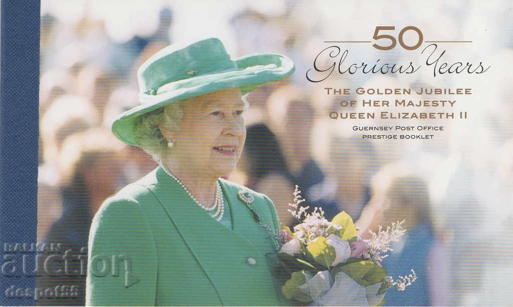 2002. Alderney. 50 de ani de la încoronarea Elisabeta a II-a. Carnet.