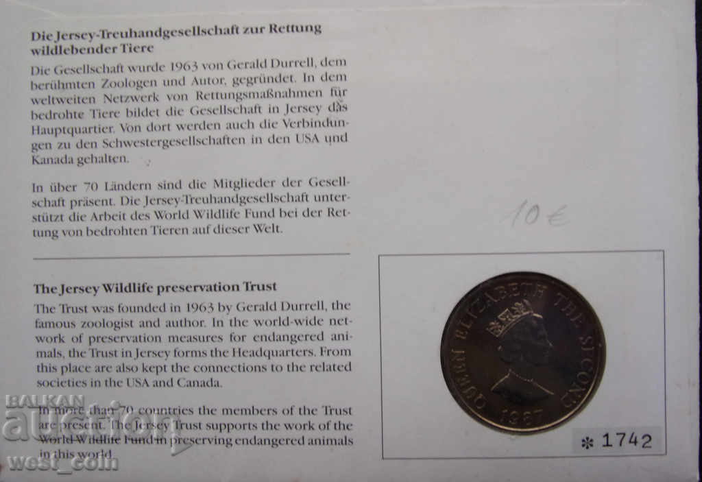 Доставка на Джърси NUMISBRIEFE 2 Паунда 1987 UNC Rare Доставка на Джърси NUMISBRIEFE 2 Паунда 1987 UNC Rare