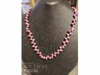 Necklace natural pearls pink