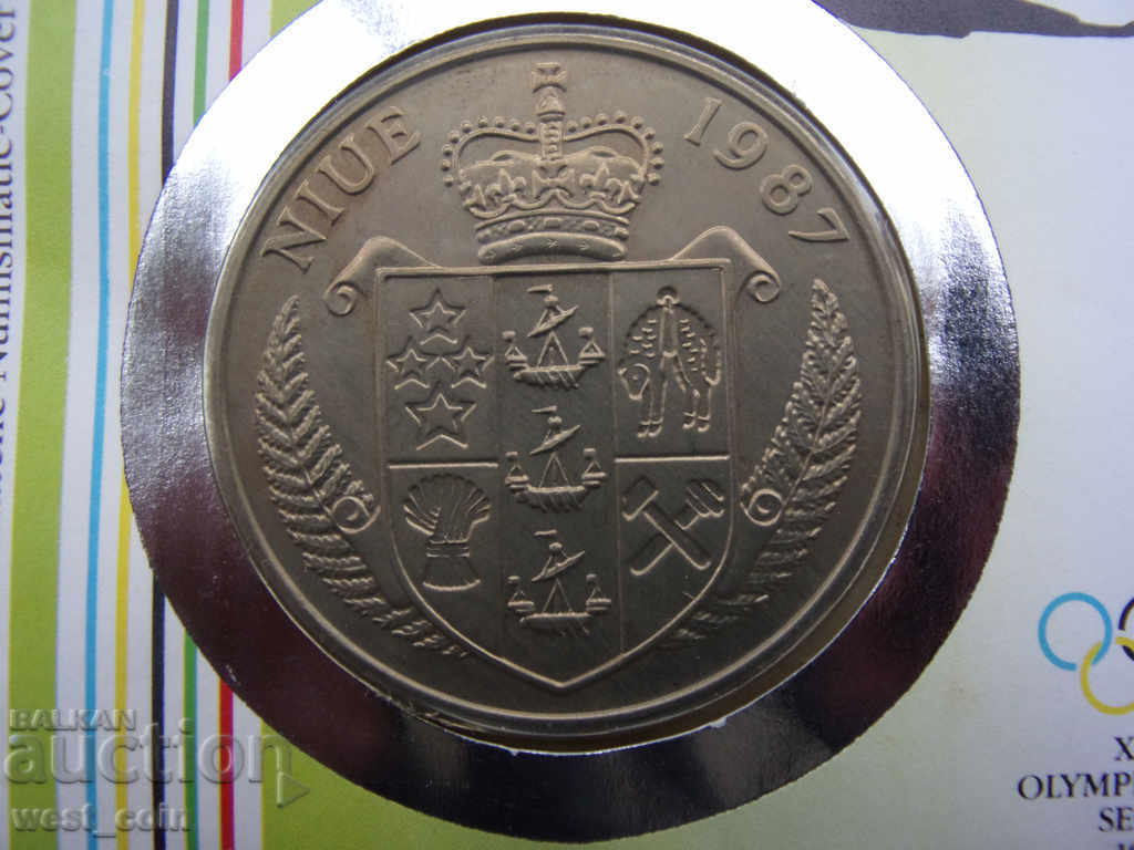 Нюе NUMISBRIEFE   5  Долара  1987  UNC Rare с цена € 7.67 | 15.00 лв.