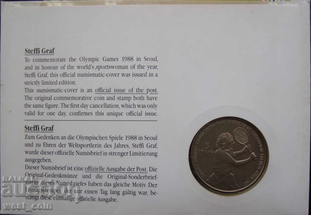 Аукцион Нюе NUMISBRIEFE   5  Долара  1987  UNC Rare