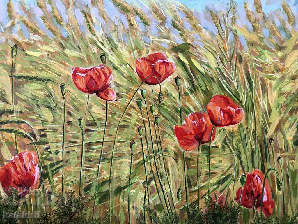 Poppies with price 900.00 BGN | € 460.16 Poppies with price 900.00 BGN | € 460.16
