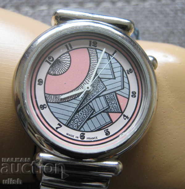ETANCHE France art design quartz watch with excise stamp